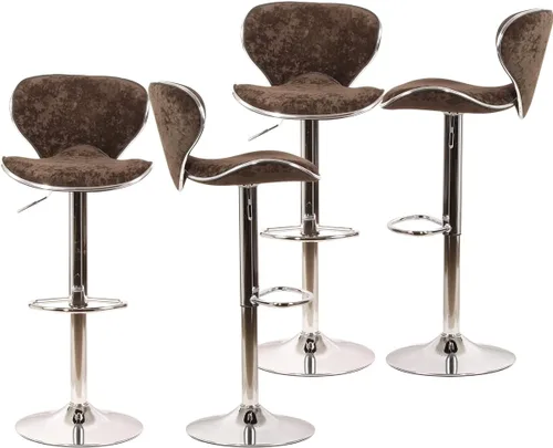 Vista 9 de Magshion Juego de 2 modernos taburetes de bar tapizados de terciopelo, taburetes de bar giratorios de altura ajustable para mostrador de cocina