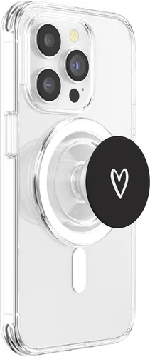 Vista 4 de PopSockets MagSafe PopGrip de corazón blanco para iPhone