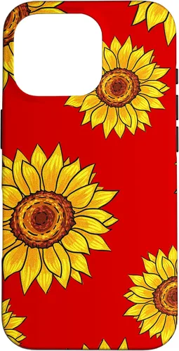 Vista 20 de Patrón de girasol en rojo vintage floral flor mujeres regalo caso para iPhone 17