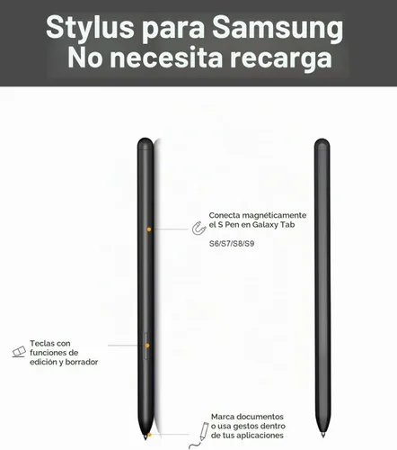 Vista 4 de Compatible con Galaxy Tab S6 Lite S Pen Reemplazo Compatible con Samsung Galaxy Tab S6 Lite Stylus Touch S Pen Negro