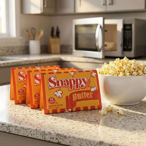Vista 4 de Snappy Palomitas de maíz para microondas con mantequilla, bolsas grandes de 3.5 onzas, 48 unidades, sin OMG, grano entero