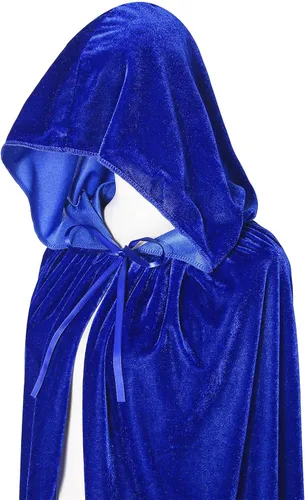 Vista 5 de Capa unisex con capucha, capa larga de terciopelo con capucha, disfraz de Halloween, fiesta de vampiro renacentista