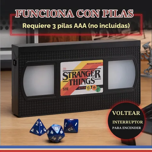 Vista 4 de Lámpara de Logotipo de VHS de Stranger Things de Paladone, Mercancía con Licencia Oficial