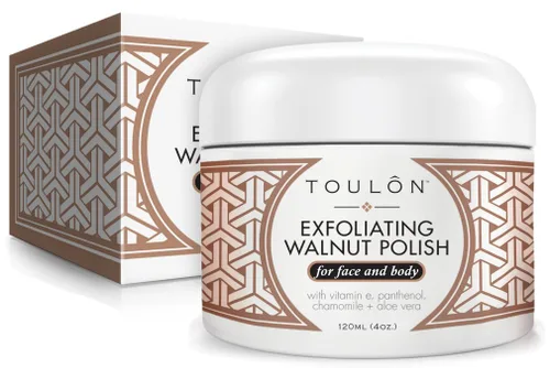 Vista 2 de Exfoliante facial exfoliante – Limpiador de poros exfoliante natural de nuez para cara y cuerpo para hombres y mujeres. Exfoliante facial