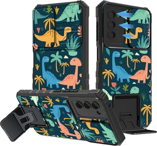 Vista 80 de Funda para Samsung Galaxy A13 5G/4G/A04S, Galaxy A13 5G con cubierta de cámara deslizante, funda de doble capa integrada con función atril