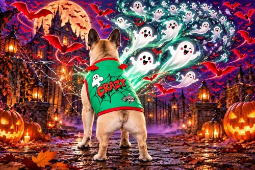 Vista 8 de iChoue Disfraz de bulldog francés de Halloween, alas de murciélago, araña Camisa de disfraz alas de murciélago