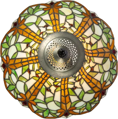 Vista 6 de Dale Tiffany TT10528 - Lámpara de mesa Lauralyn Woodpecker Tiffany de 28 pulgadas de alto, acabado de bronce antiguo, pantalla hecha a mano
