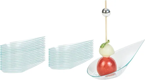 Vista 13 de Restaurantware Cucharas de lágrima de 4 x 2 pulgadas, 20 cucharas de aperitivo – Cucharas desechables de plástico blanco con sangría para bodas