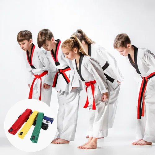 Vista 3 de BESPORTBLE Cinturón de Taekwondo de 6 piezas, traje negro para niños, conjuntos de regalos para hombres y niños, cinturones para niños, cinturón