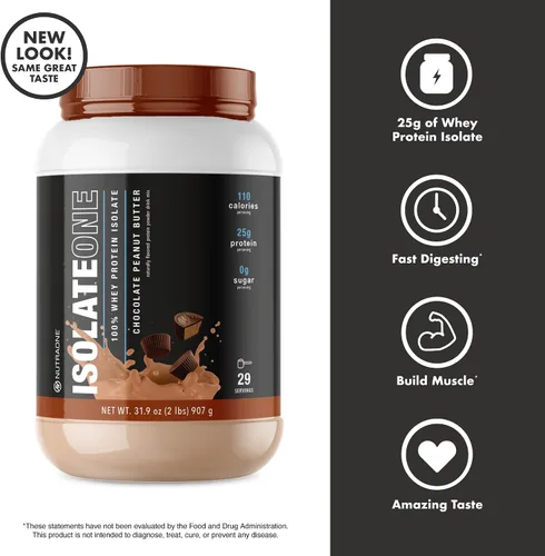 Vista 4 de NutraOne Proteína aislada de suero en polvo IsolateOne - Polvo aislado de suero 100% puro (chocolate Gourmet, 2 libras)