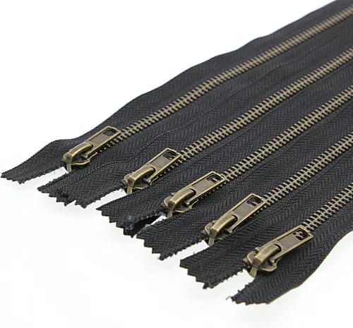 Vista 3 de Leekayer 3# Cremalleras de metal negro 9 pulgadas cierre 9.1 in cremallera de latón para coser jeans artesanías bolsa bolsillo paquete de 6