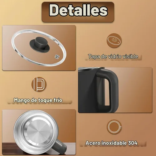 Vista 8 de Topwit Olla eléctrica, olla eléctrica, olla ramen de 1.6 L, olla eléctrica multifuncional para pasta, shabu-shabu, avena, sopa y huevo con Negro