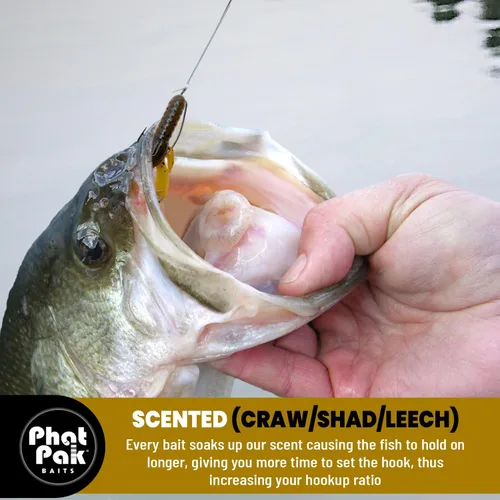Vista 5 de Phat Pak Baits - Beasty Bug Jr Ned Rig Craw Finesse Bass Señuelo de pesca de plástico suave 20ct 2.8" Bicho Bama