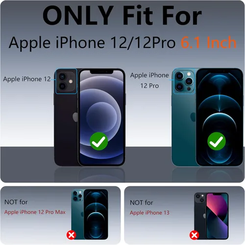 Vista 2 de YmhxcY Funda para iPhone 12 y iPhone 12 Pro, a prueba de golpes, a prueba de caídas, a prueba de polvo, a prueba de caídas, 3 capas, duradera, funda