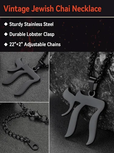 Vista 5 de FaithHeart Collar con colgante de estrella de David para hombres y mujeres, collar con colgante de estrella judía en acero inoxidable, amuleto
