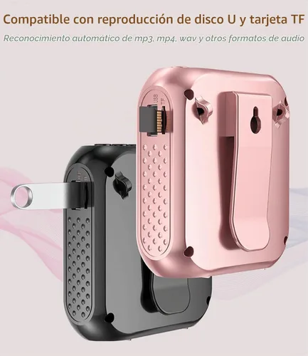 Vista 7 de Amplificador de voz con micrófono inalámbrico de solapa, micrófono personal para profesores para aula, megáfono portátil, sistema de auriculares