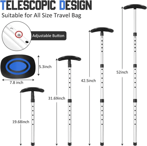 Vista 2 de GearRoot Poste de soporte portátil para bolsa de viaje de golf, protector de cubierta de soporte antiimpacto y varilla de aleación de aluminio