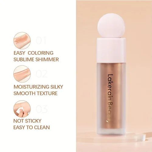 Vista 3 de GECOMO Liquid Contour Beauty Wand iluminador facial bronceador en barra de maquillaje, acabado húmedo, textura suave y sedosa hidratante, 0.25 onzas