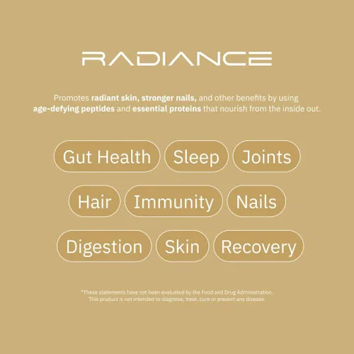 Vista 5 de Radiance, péptido de colágeno alimentado con pasto y calostro en polvo, apoya la salud intestinal, la digestión, la función inmunológica