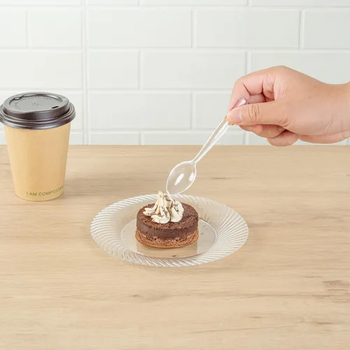 Vista 5 de Restaurantware Moderna - Cucharas desechables de 5.5 pulgadas, 250 cucharas de postre pequeñas reciclables, resistentes a las grietas para todo tipo