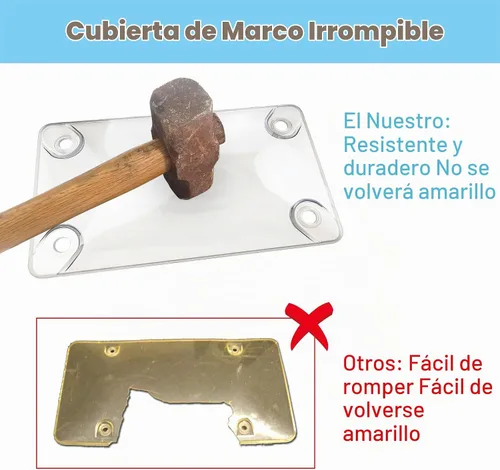 Vista 3 de FBJTDQ Marco de matrícula de motocicleta y cubierta protectora de burbujas