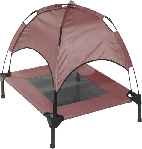 Vista 7 de Cama elevada para perros de 28 pulgadas con toldo, impermeable y transpirable, cama pequeña refrescante para perros con tienda de campaña de sombra
