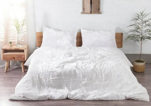 Vista 9 de Funda de edredón de terciopelo sólido ultra-luxe, ropa de cama boho UO, funda de colcha Donna, juego de edredón de 3 piezas, juego de cama de Aqua