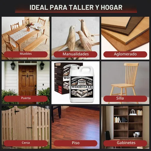 Vista 4 de Meuvcol Pegamento para Madera de 1 Galón, Pegamento para Madera Definitivo para Muebles de Servicio Pesado, Pegamento para Muebles para Carpintería