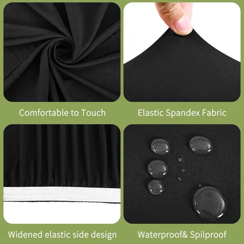 Vista 3 de fani 12 manteles de elastano para mesa de pícnic, elásticos ajustables para mesas rectangulares de 4 pies, cubierta lavable para mesa de patio