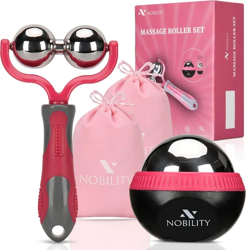 Vista 10 de Nobility Rodillo de bola de masaje: frío y caliente para el tejido profundo y el dolor muscular para aliviar la rigidez y el estrés, cuerpo, cuello