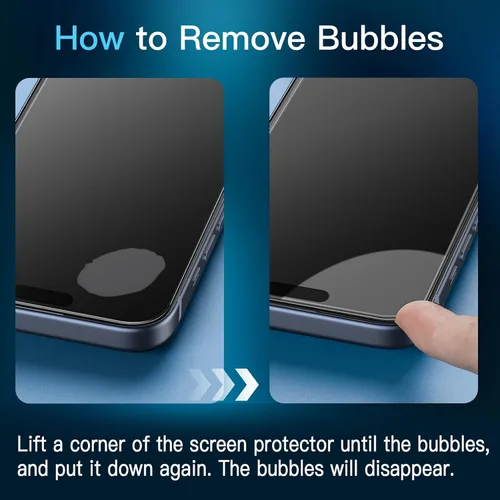 Vista 2 de JETech - Protector de pantalla para iPhone 15 de 6.1 pulgadas, película de vidrio templado con herramienta de fácil instalación, compatible