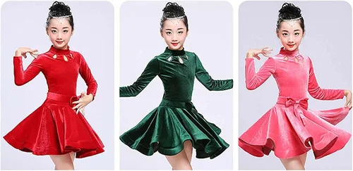Vista 5 de Vestido de baile latino para niña, disfraz de baile, salsa, concurso de tango, ropa de baile, escenario, ropa de actuación, 2,160