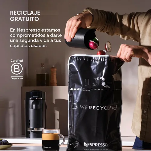 Vista 10 de [Usado] Nespresso Vertuo Next - Cafetera prémium para café y espresso de Breville con espumador de leche Aeroccino Coffee and espresso maker by