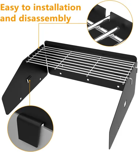 Vista 2 de [Usado] Parrilla de 17 pulgadas, protector de viento y rejilla de calentamiento para parrilla Blackstone de 17 pulgadas, kit de accesorios