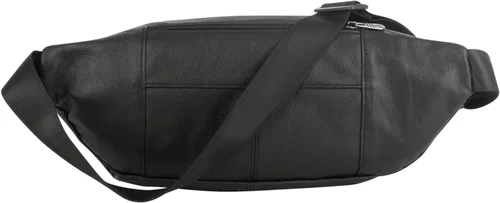 Vista 6 de Riñonera de cuero auténtico, riñonera con cinturón ajustable, múltiples bolsillos para hombres y mujeres