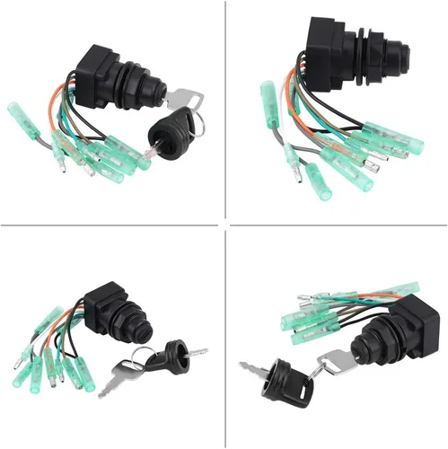 Vista 7 de KIMISS Conjunto de interruptor de llave de encendido del motor para caja de control fuera de borda 37110-99E00 37110-92E01