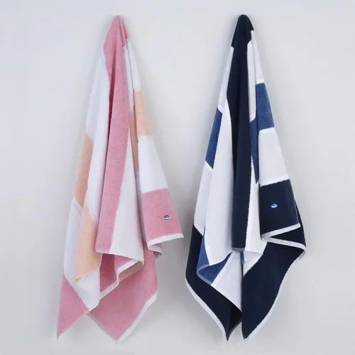 Vista 6 de Southern Tide Home Performance Stripe Coral Toalla de baño