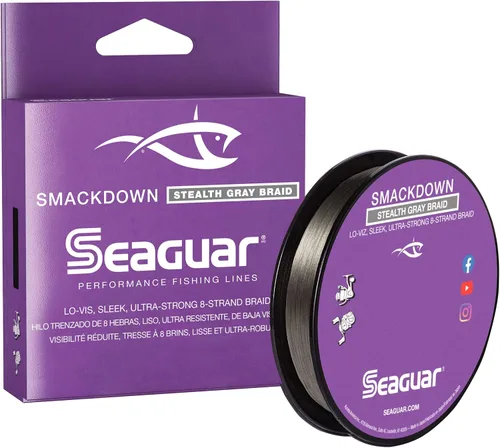 Vista 8 de Seaguar Smackdown - Línea de pesca trenzada de baja visibilidad, color gris sigilo, varios tamaños