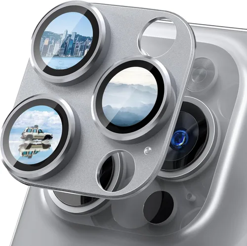 Vista 17 de CloudValley Protector de lente de cámara para iPhone 14 Pro/iPhone 14 Pro Max, vidrio templado 9H metal aluminio [diseño todo en 1], compatible