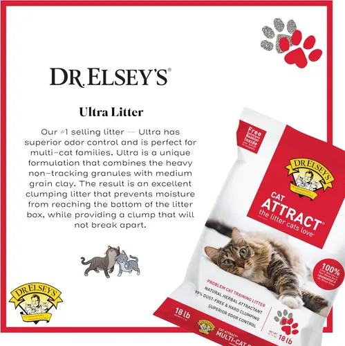 Vista 3 de Dr. Elsey's® Cat Attract® Arena de arcilla compactante para gatos, bolsa de 18 libras