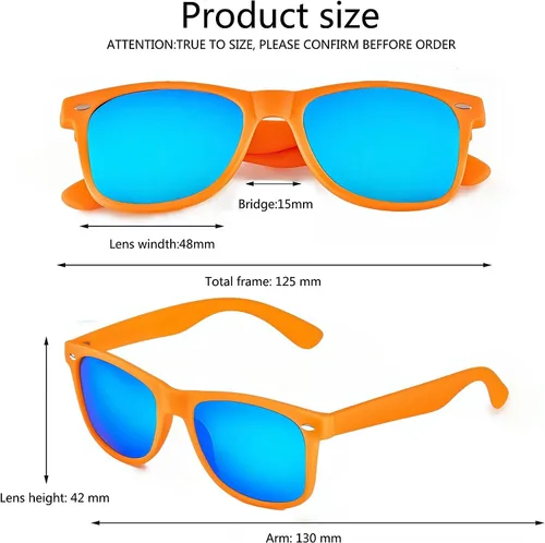 Vista 3 de Fsmiling Paquete de 8 gafas de neón para niños, sin lente, gafas de disfraz coloridas para niños y niñas, regalos de fiesta de cumpleaños