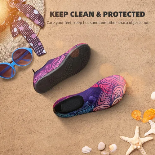 Vista 2 de Zapatos acuáticos para mujeres y hombres, secado rápido, para natación, playa, yoga, ejercicio, alberca, campamento, artículos deportivos