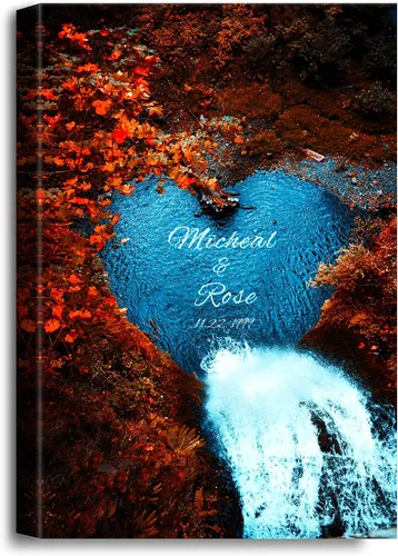 Vista 184 de A&T ARTWORK Love on Beach - Impresión fotográfica personalizada, incluye nombres y la fecha, regalo único para el aniversario de boda. Alfombrillas