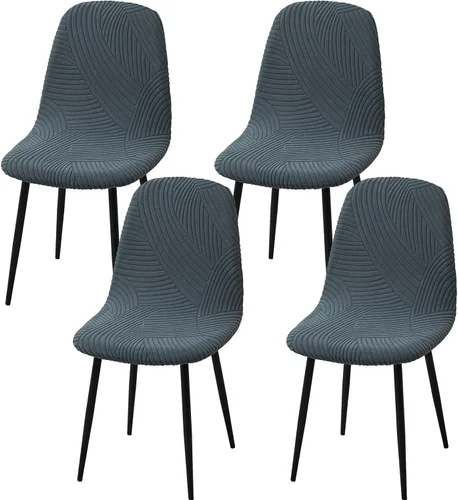 Vista 11 de HAOYONG Fundas para silla de comedor modernas de mediados de siglo, funda estampada para silla sin brazos, fundas elásticas para cocina, oficina