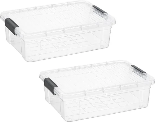 Vista 99 de Superio - Contenedores de almacenamiento de plástico transparente de 1.27 cuartos de galón con tapas, contenedores organizadores apilables, cajas