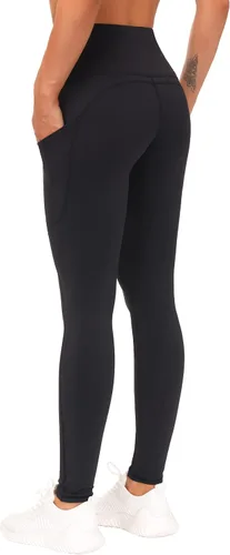 Vista 6 de THE GYM PEOPLE Pantalones de yoga gruesos de cintura alta con bolsillos, forro polar, control de abdomen, leggings de entrenamiento para mujer