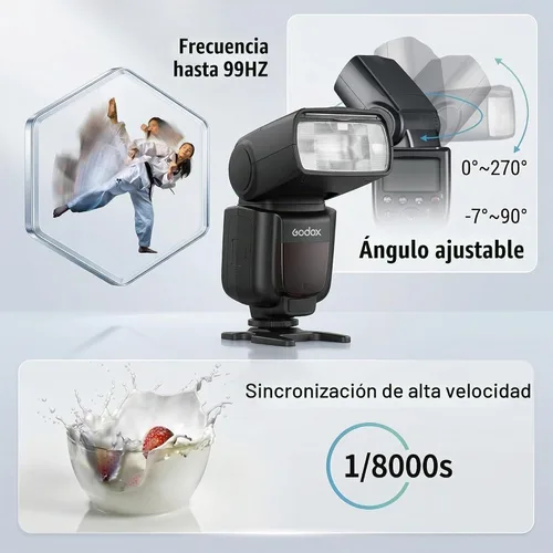Vista 4 de Godox Flash TT600 - Flash Speedlite con Sistema de Disparador Integrado Compatible para Canon, Nikon, Pentax, Olympus, Fujifilm, Panasonic