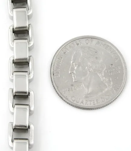 Vista 4 de Pulsera de acero inoxidable con cadena de eslabones para hombre, 0.315 in