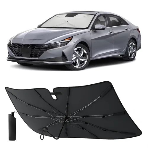 Vista 73 de EcoNour Parasol plegable para parabrisas de Mazda 3 2014-2016 2017 2018, parasol para ventana delantera de automóvil, protección UV, bloqueador