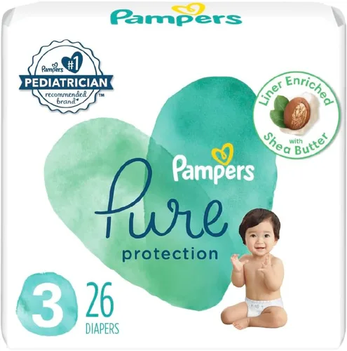 Vista 23 de Pañales para recién nacido/talla 1 (8-14 libras), 35 unidades – Pampers Pure Protection desechables para bebé, protección hipoalergénica y sin